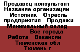 Продавец-консультант › Название организации ­ Истопник › Отрасль предприятия ­ Продажи › Минимальный оклад ­ 60 000 - Все города Работа » Вакансии   . Тюменская обл.,Тюмень г.